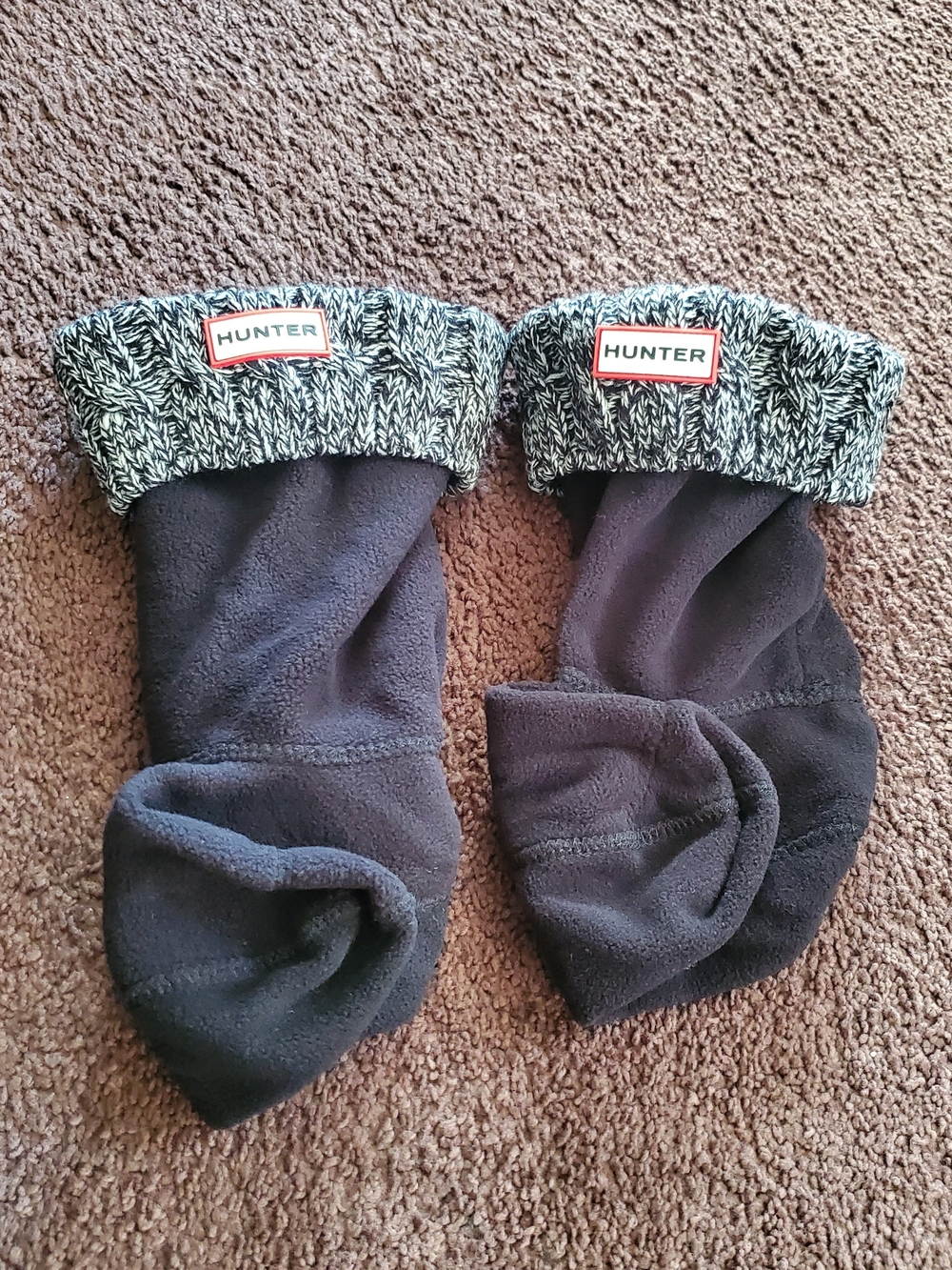 Hunter Black Knit-Cuff Socks